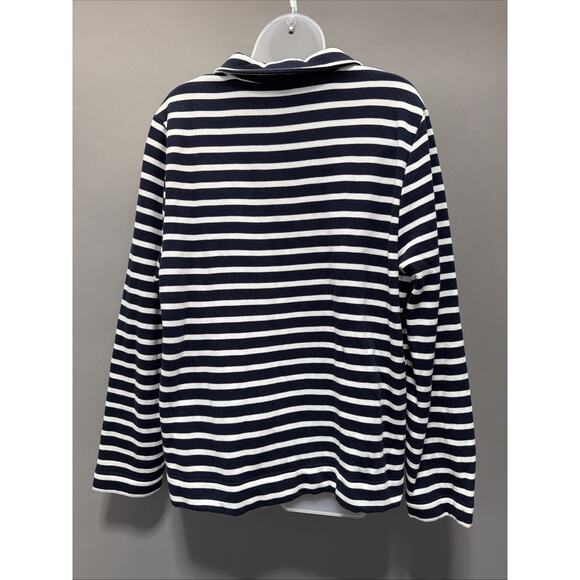 Talbots French Terry Johnny Collar Fleece Pull Over XL Minimalist Preppy Casual - Picture 2 of 6